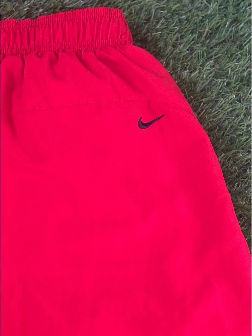 Vintage Nike Red Polyester Athletic Shorts, Men's M